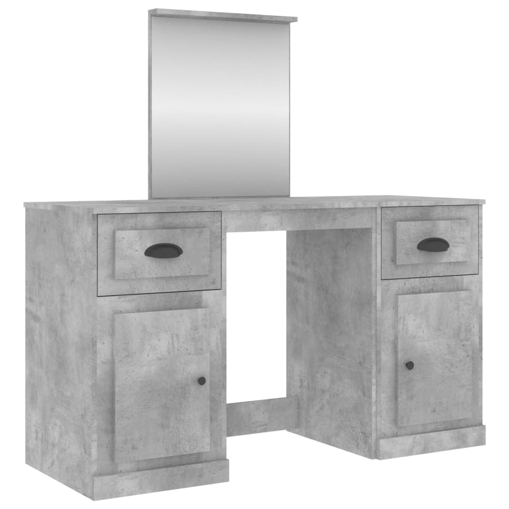 Modern Wooden Large Dressing Table Makeup Vanity Desk With Storage & Mirror