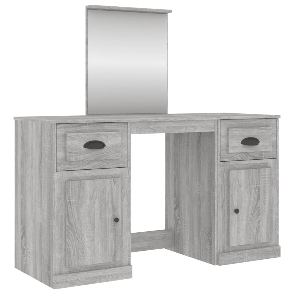 Modern Wooden Large Dressing Table Makeup Vanity Desk With Storage & Mirror