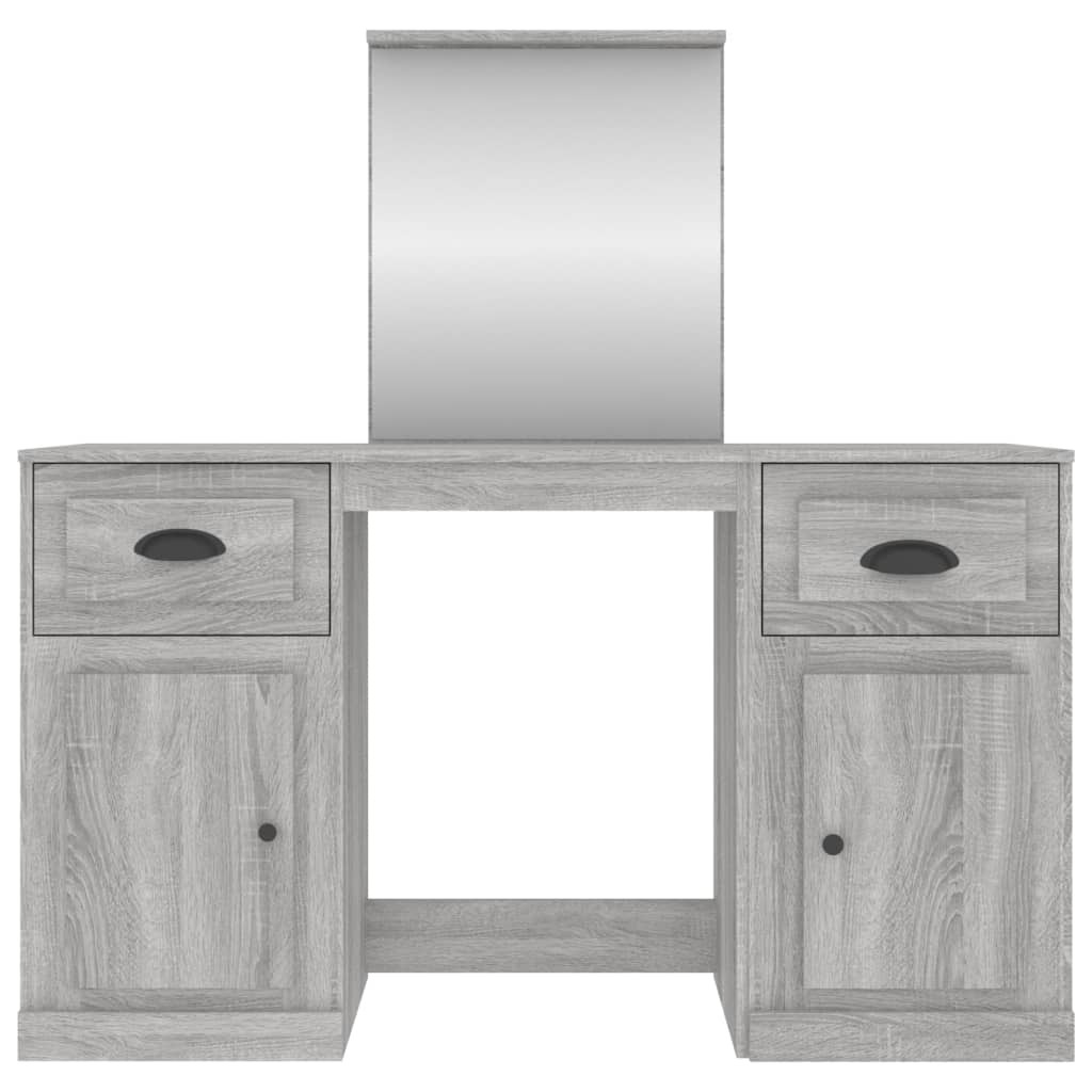 Modern Wooden Large Dressing Table Makeup Vanity Desk With Storage & Mirror