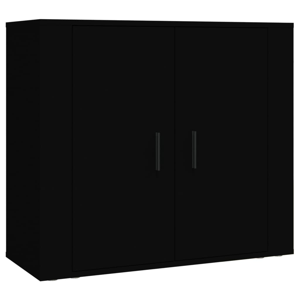 Highboard Black Engineered Wood