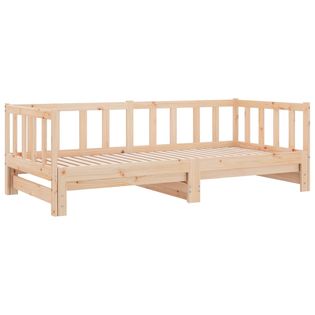 Pull-out Day Bed without Mattress 2x(90x200) cm Solid Wood Pine