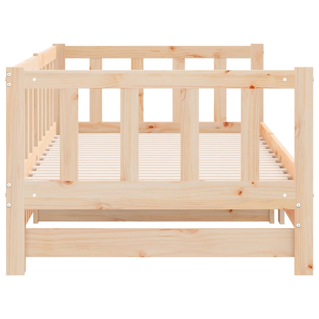 Pull-out Day Bed without Mattress 2x(90x200) cm Solid Wood Pine