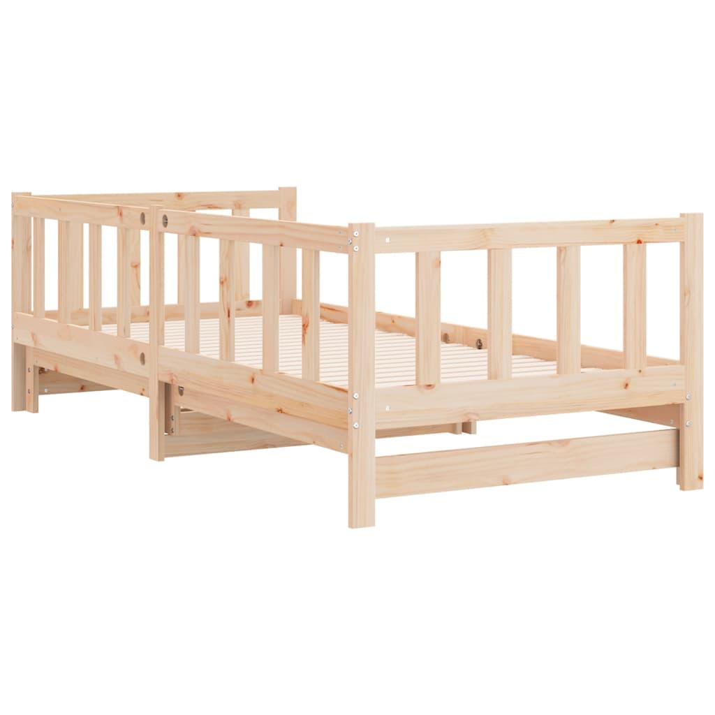 Pull-out Day Bed without Mattress 2x(90x200) cm Solid Wood Pine