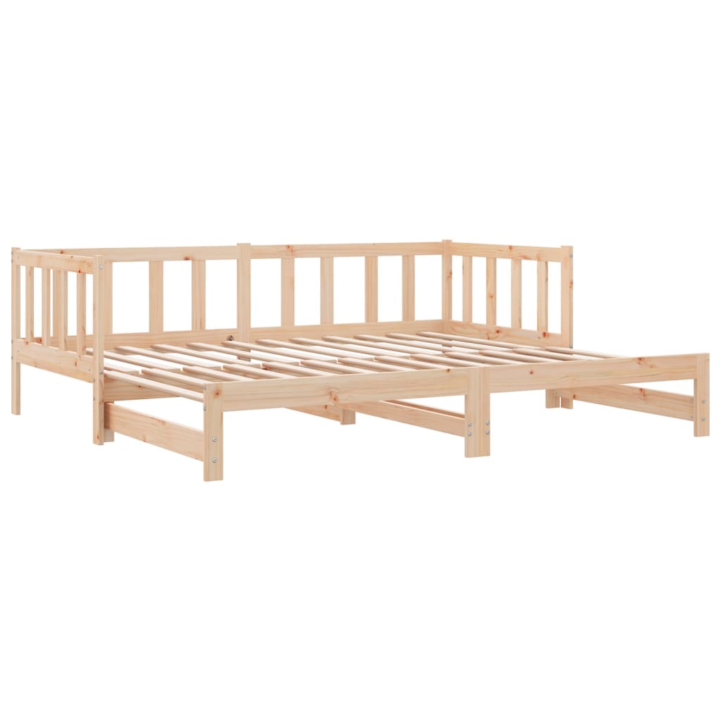 Pull-out Day Bed without Mattress 2x(90x200) cm Solid Wood Pine