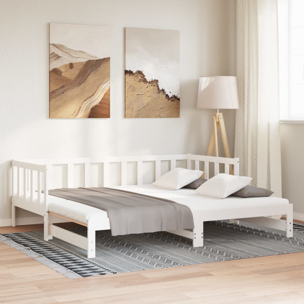 Pull-out Day Bed without Mattress White 2x(90x200) cm