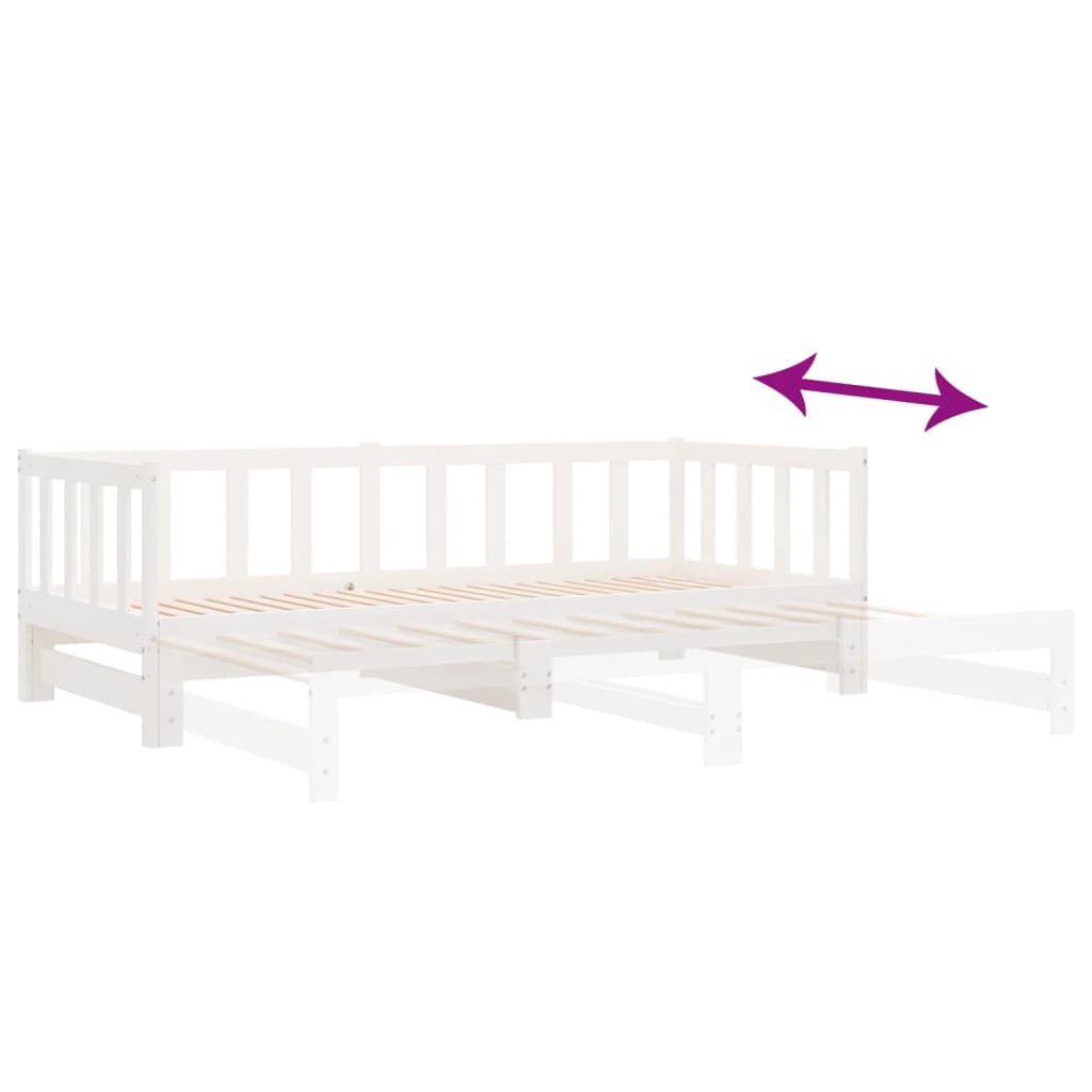 Pull-out Day Bed without Mattress White 2x(90x200) cm