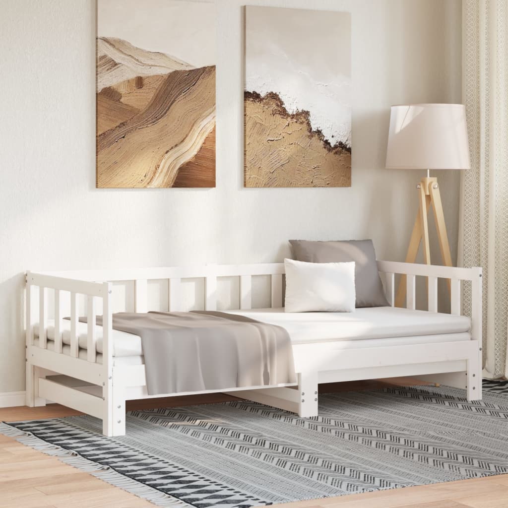 Pull-out Day Bed without Mattress White 2x(90x200) cm