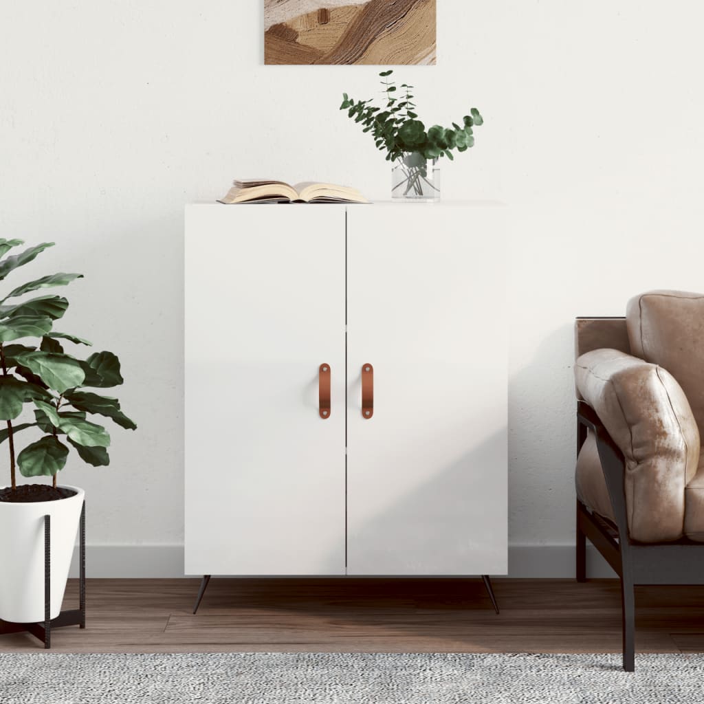 Sideboard High Gloss White 69.5x34x90 cm Engineered Wood