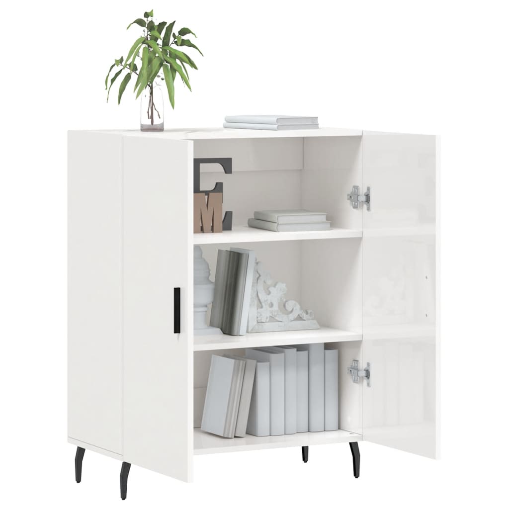 Sideboard High Gloss White 69.5x34x90 cm Engineered Wood