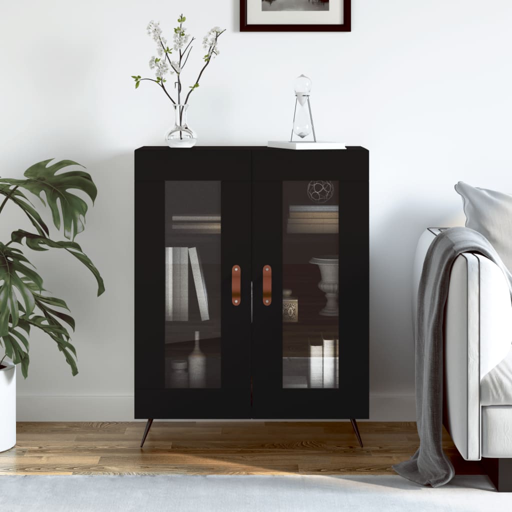 Sideboard Black 69.5x34x90 cm Engineered Wood