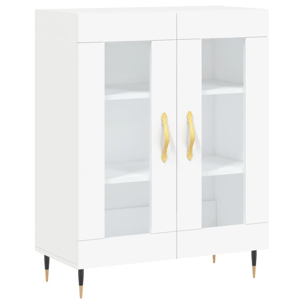 Modern Wooden 2 Door Sideboard Storage Cabinet Unit With Glass Doors Wood