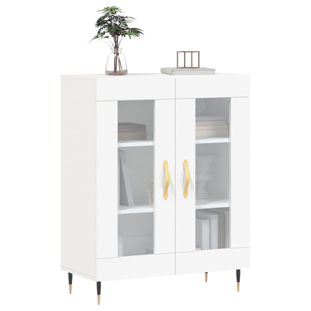Modern Wooden 2 Door Sideboard Storage Cabinet Unit With Glass Doors Wood