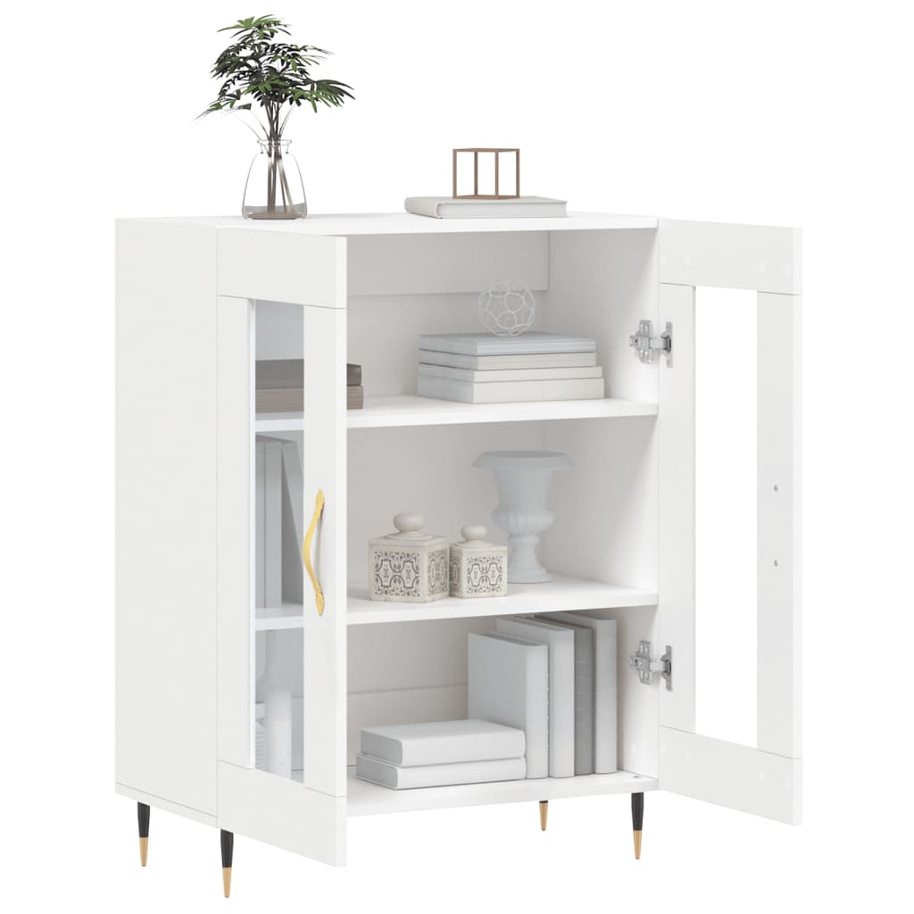 Modern Wooden 2 Door Sideboard Storage Cabinet Unit With Glass Doors Wood