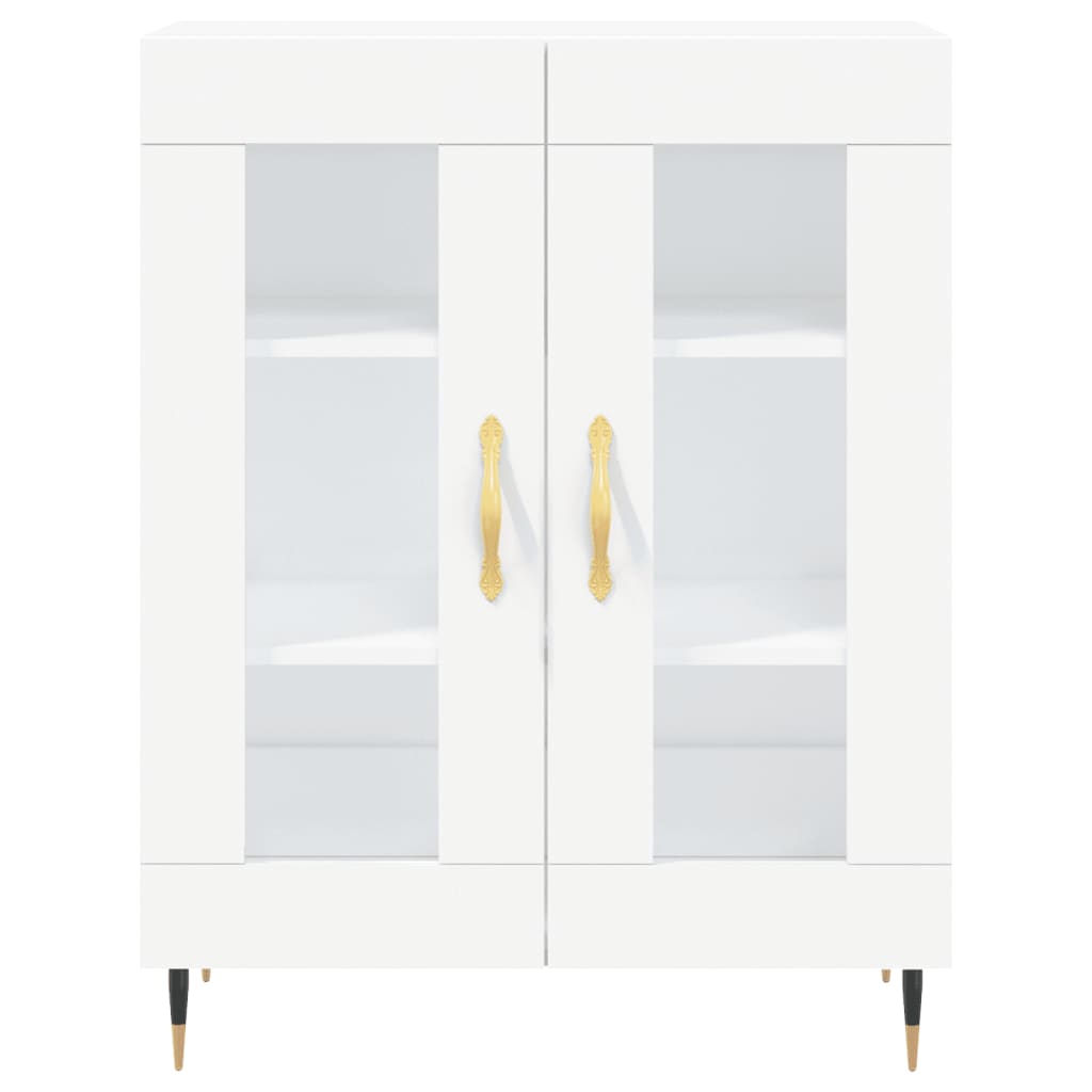 Modern Wooden 2 Door Sideboard Storage Cabinet Unit With Glass Doors Wood