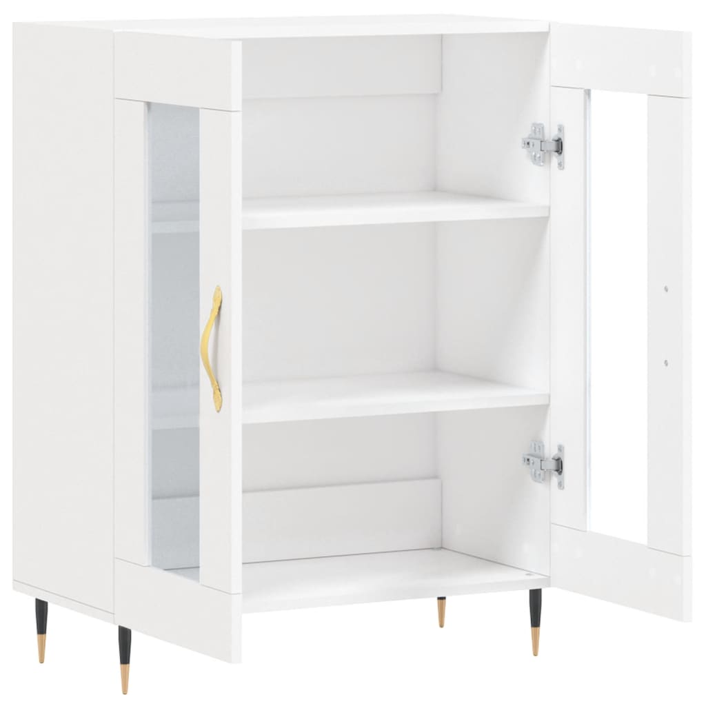 Modern Wooden 2 Door Sideboard Storage Cabinet Unit With Glass Doors Wood