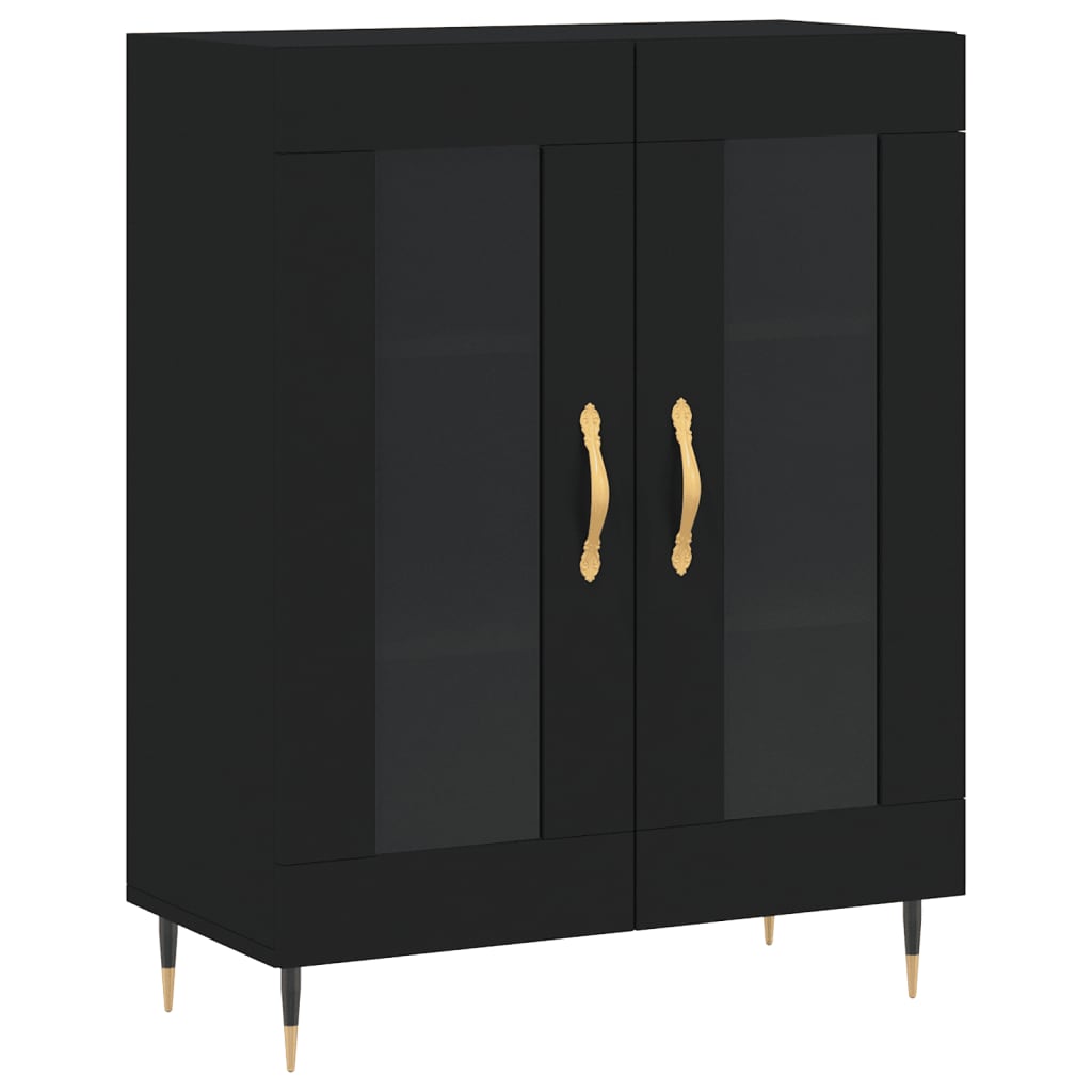 Modern Wooden 2 Door Sideboard Storage Cabinet Unit With Glass Doors Wood