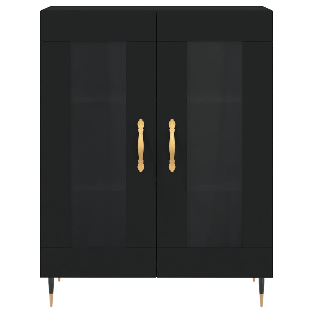 Modern Wooden 2 Door Sideboard Storage Cabinet Unit With Glass Doors Wood