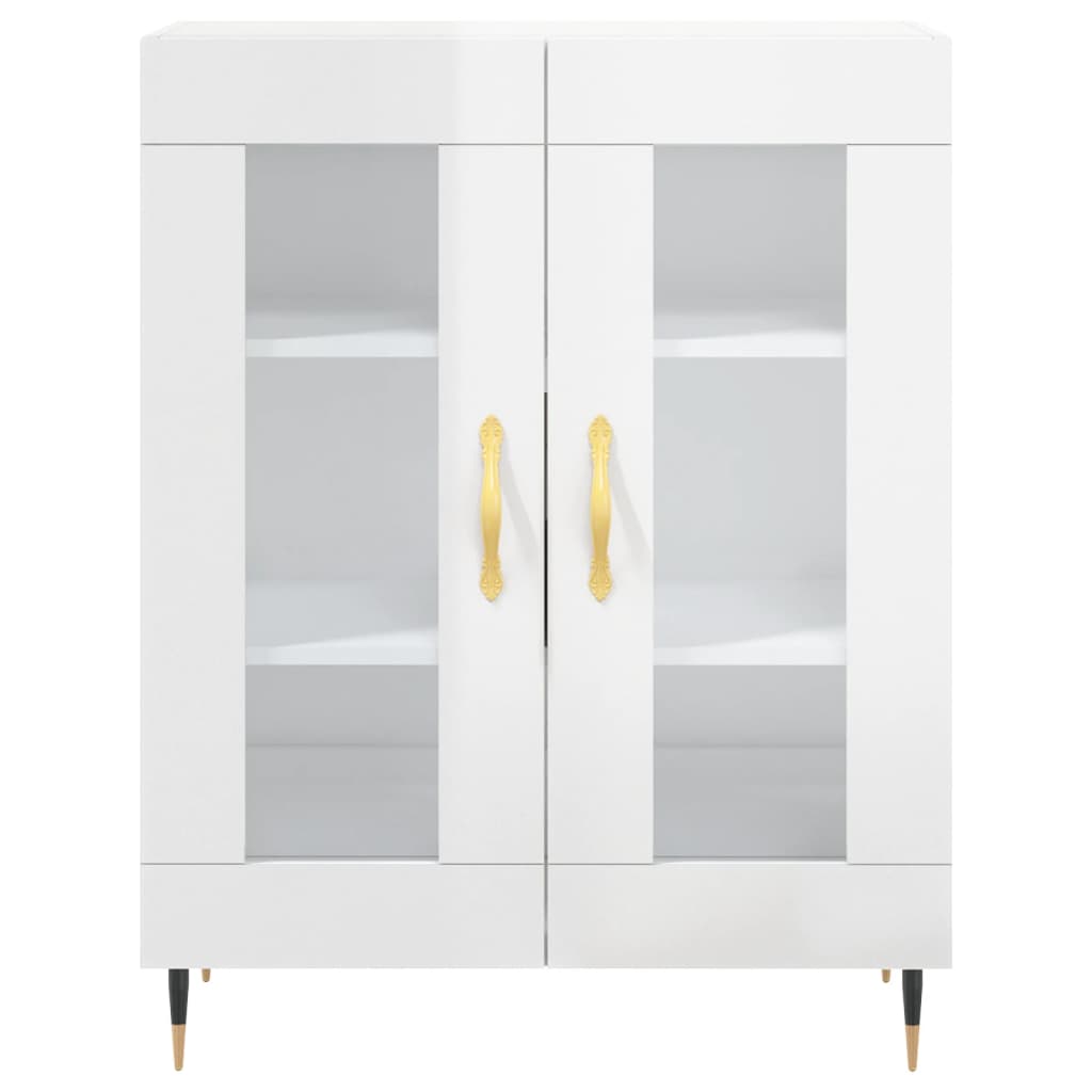 Modern Wooden 2 Door Sideboard Storage Cabinet Unit With Glass Doors Wood