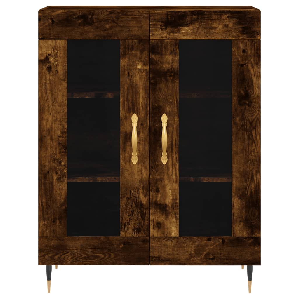 Modern Wooden 2 Door Sideboard Storage Cabinet Unit With Glass Doors Wood