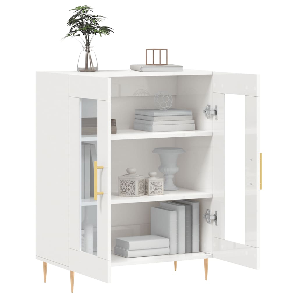 Sideboard High Gloss White 69.5x34x90 cm Engineered Wood