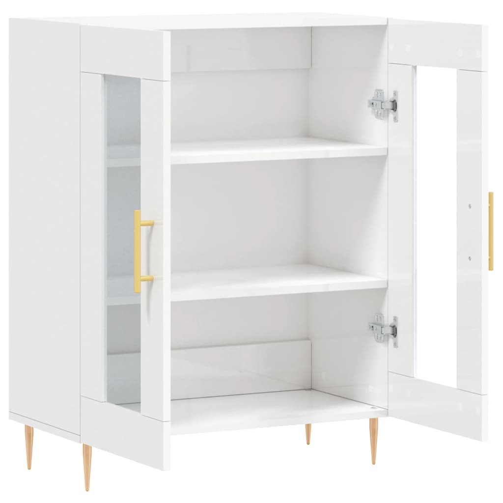 Sideboard High Gloss White 69.5x34x90 cm Engineered Wood