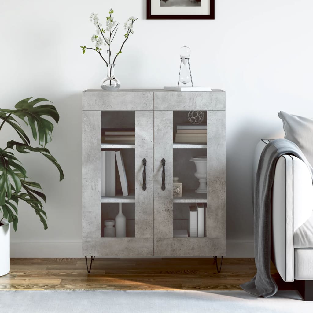 Sideboard Concrete Grey 69.5x34x90 cm Engineered Wood