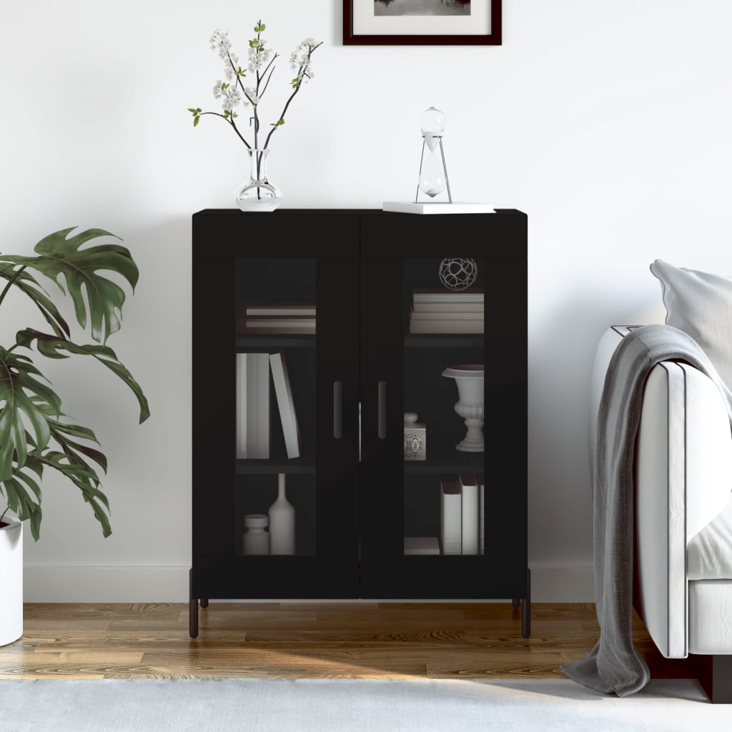 Sideboard Black 69.5x34x90 cm Engineered Wood
