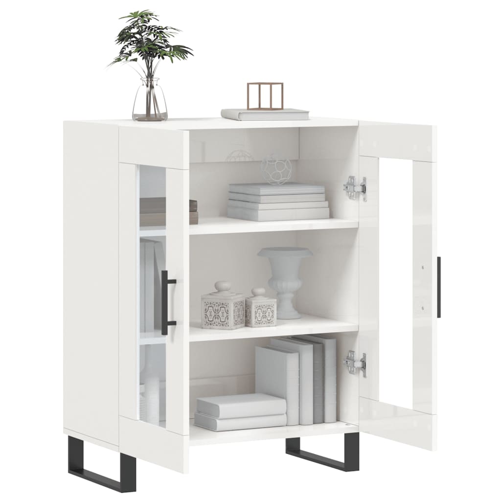 Sideboard High Gloss White 69.5x34x90 cm Engineered Wood