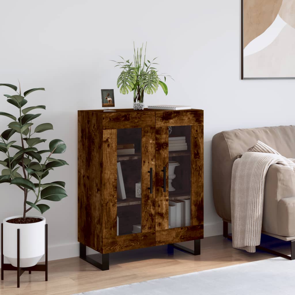 Sideboard Smoked Oak 69.5x34x90 cm Engineered Wood