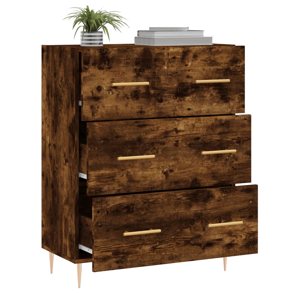 Sideboard Smoked Oak 69.5x34x90 cm Engineered Wood