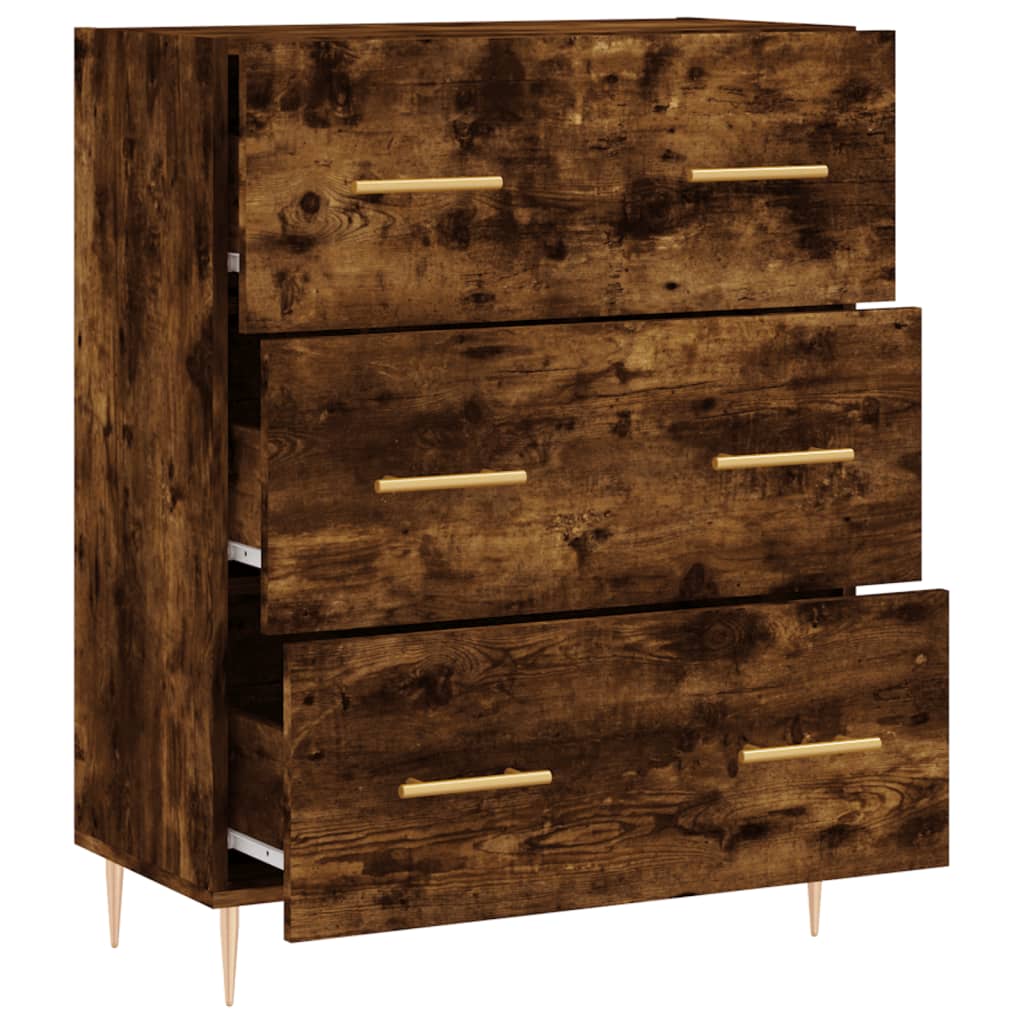 Sideboard Smoked Oak 69.5x34x90 cm Engineered Wood