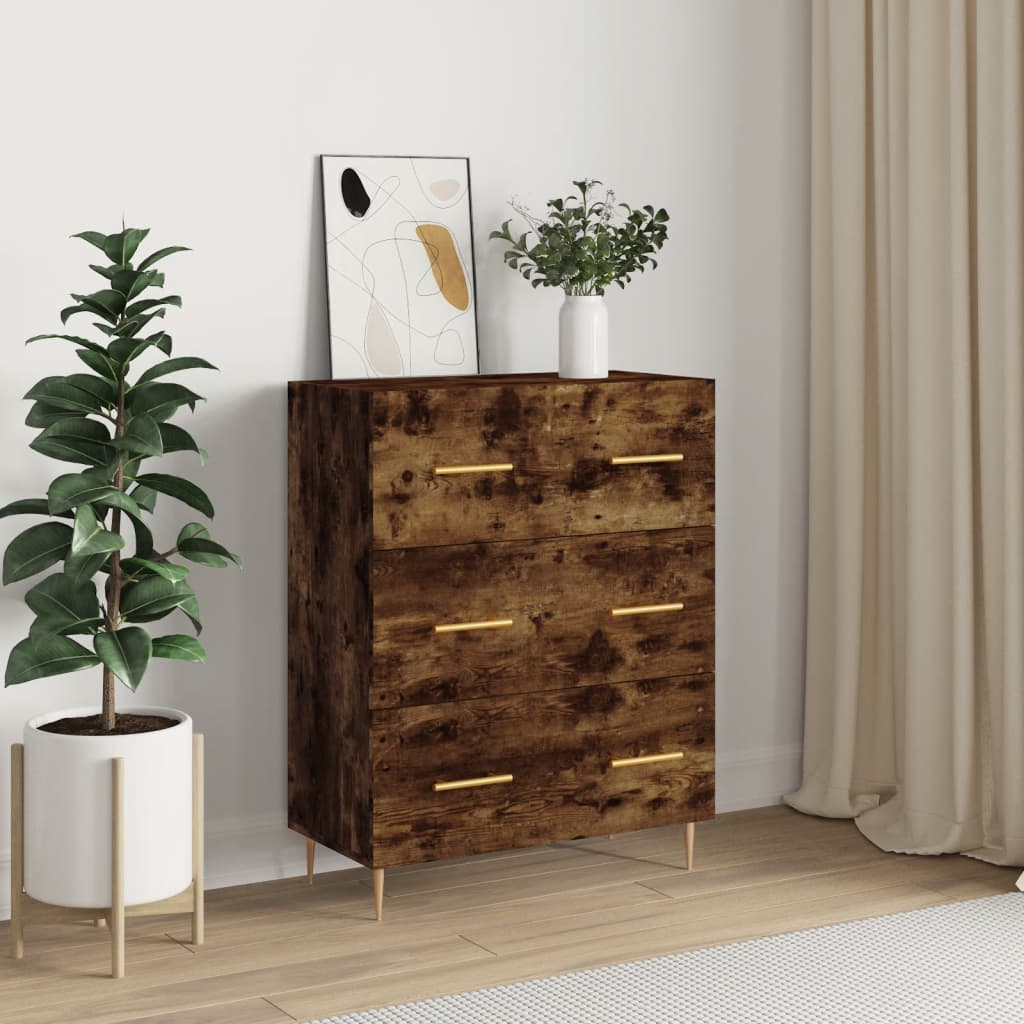 Sideboard Smoked Oak 69.5x34x90 cm Engineered Wood