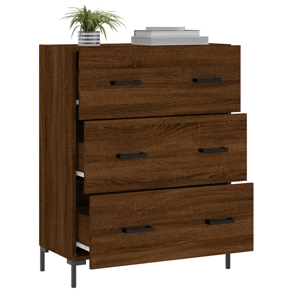 Modern Wooden Sideboard Storage Cabinet With 3 Drawers Wood Chest Of Drawers