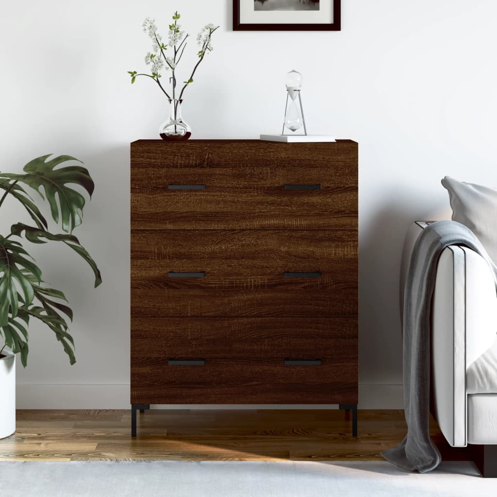 Modern Wooden Sideboard Storage Cabinet With 3 Drawers Wood Chest Of Drawers