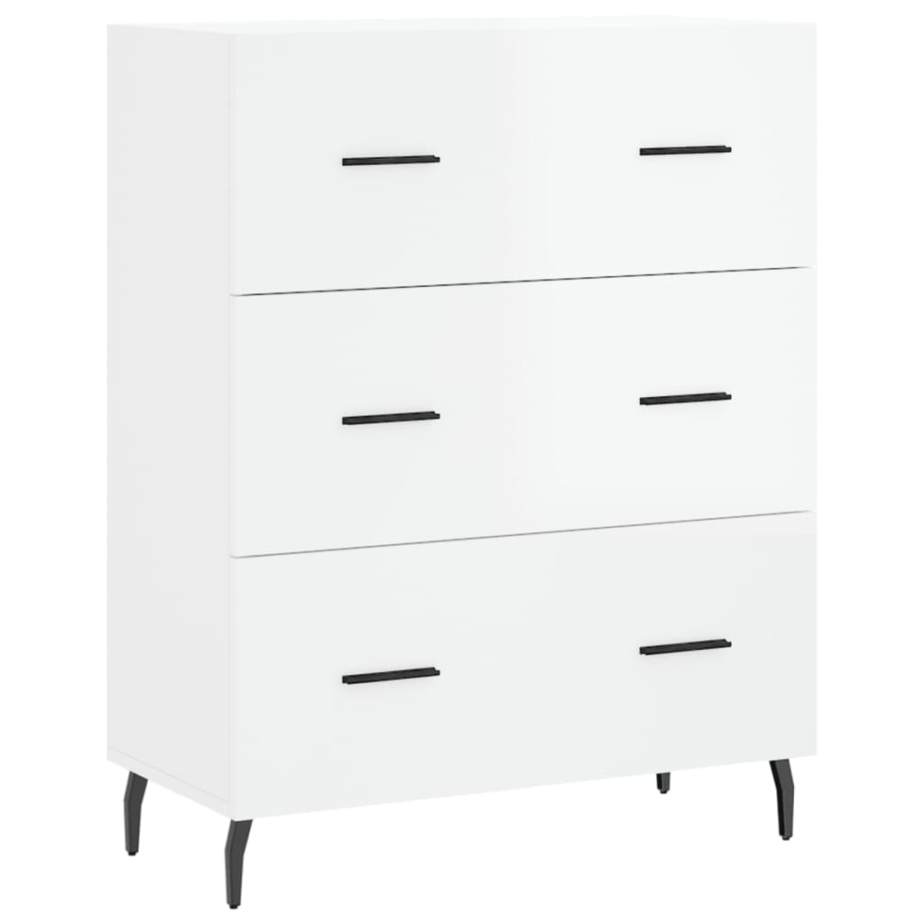 Sideboard High Gloss White 69.5x34x90 cm Engineered Wood