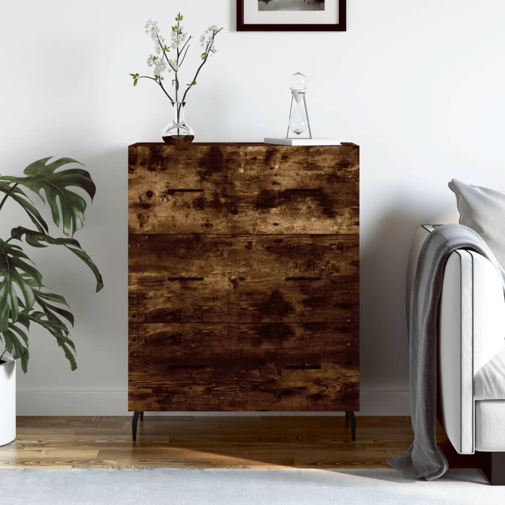 Sideboard Smoked Oak 69.5x34x90 cm Engineered Wood