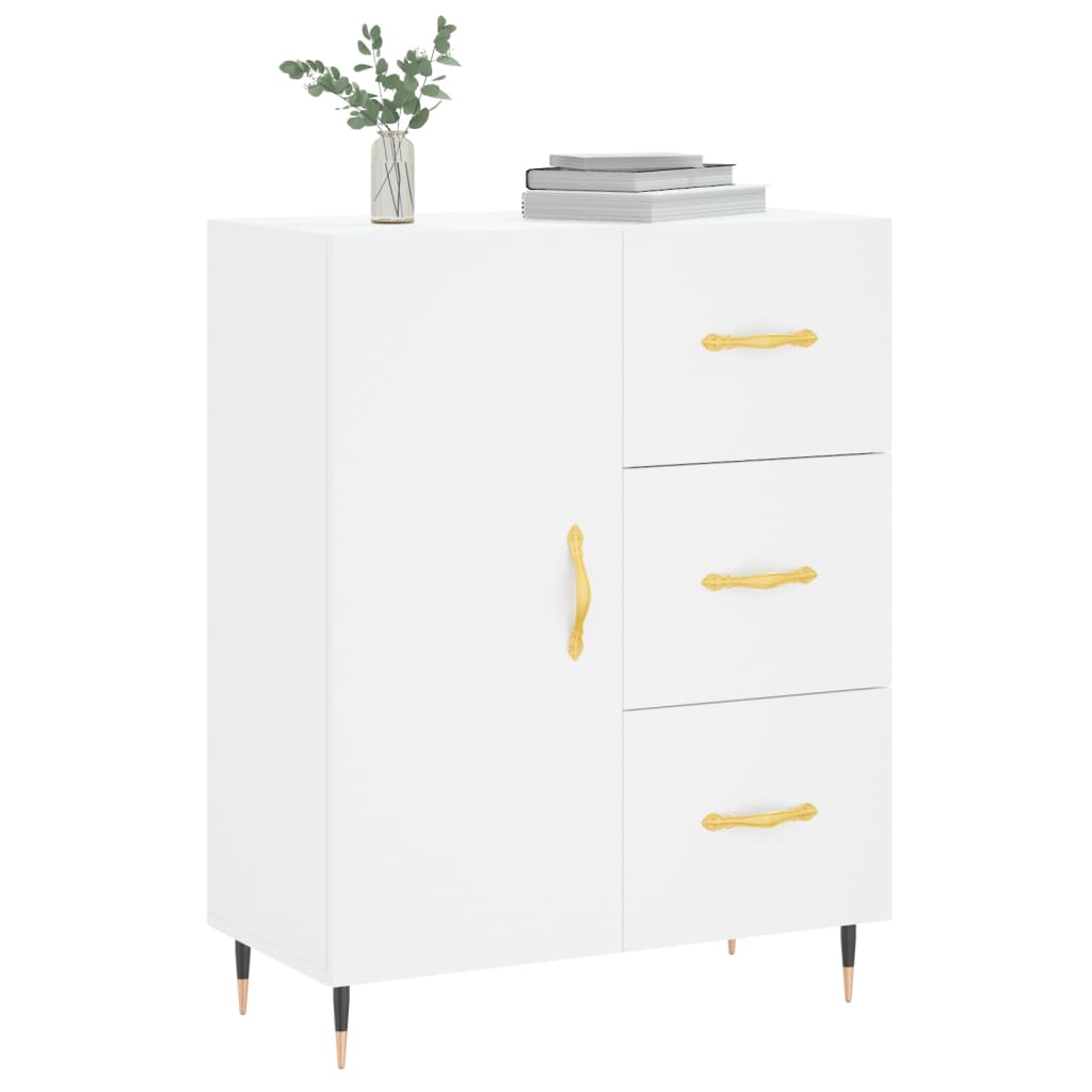 Modern Wooden Sideboard Storage Cabinet Unit With 1 Door & 3 Drawers Wood