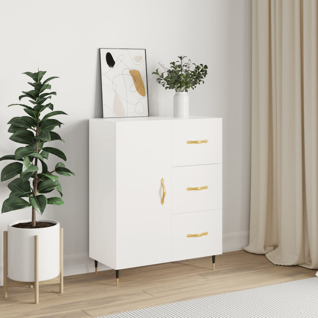 Modern Wooden Sideboard Storage Cabinet Unit With 1 Door & 3 Drawers Wood