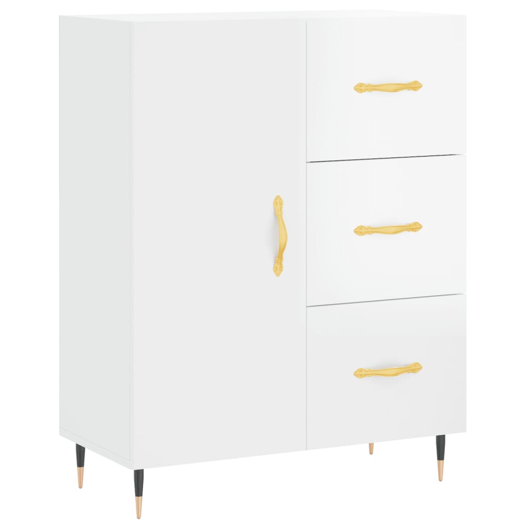 Modern Wooden Sideboard Storage Cabinet Unit With 1 Door & 3 Drawers Wood