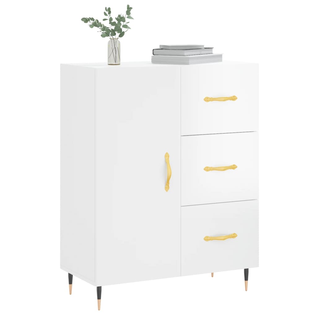 Modern Wooden Sideboard Storage Cabinet Unit With 1 Door & 3 Drawers Wood