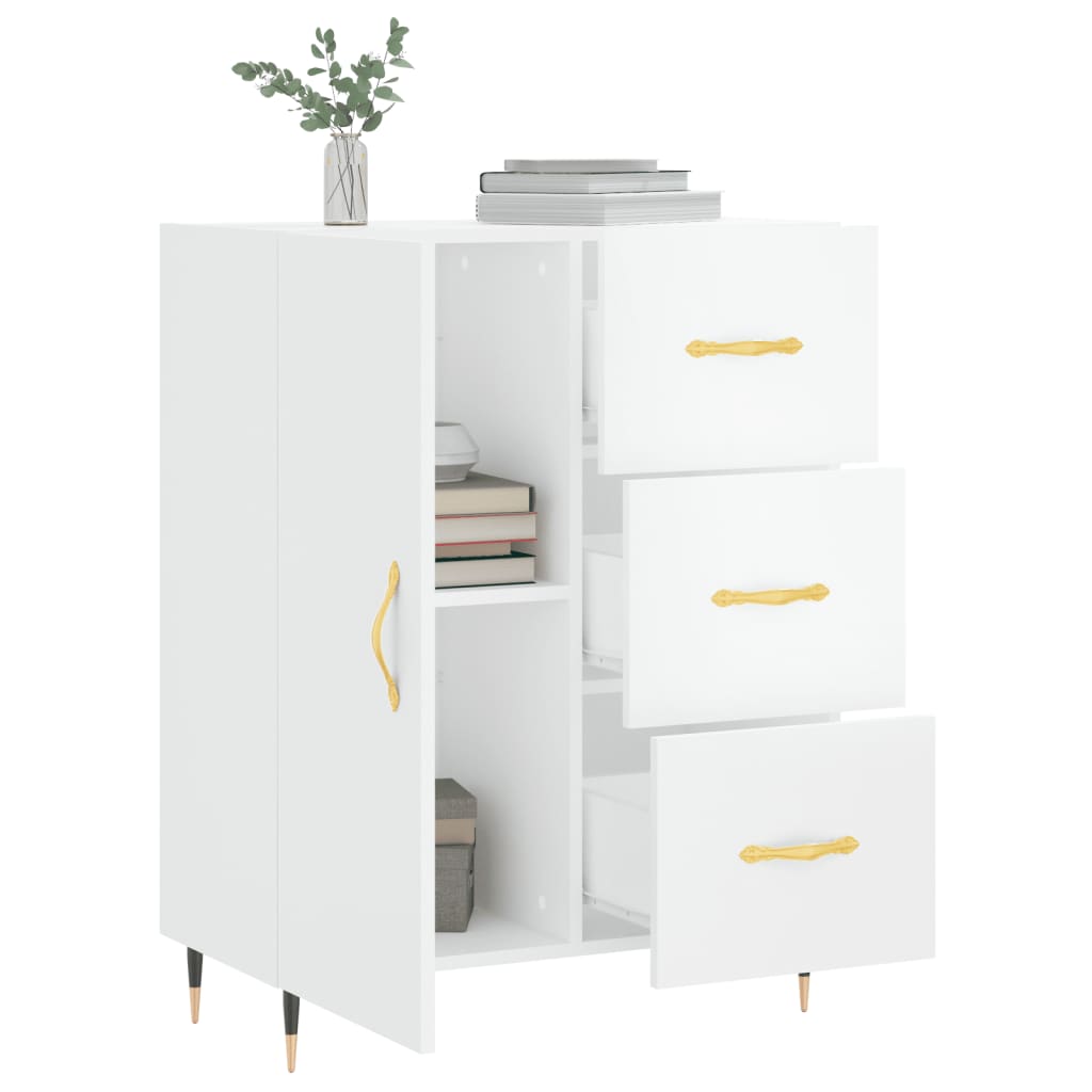 Modern Wooden Sideboard Storage Cabinet Unit With 1 Door & 3 Drawers Wood