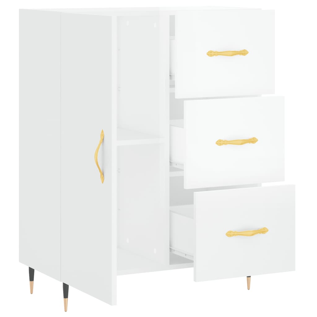 Modern Wooden Sideboard Storage Cabinet Unit With 1 Door & 3 Drawers Wood