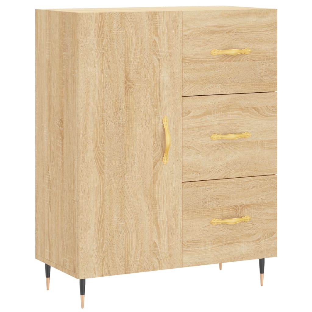 Modern Wooden Sideboard Storage Cabinet Unit With 1 Door & 3 Drawers Wood
