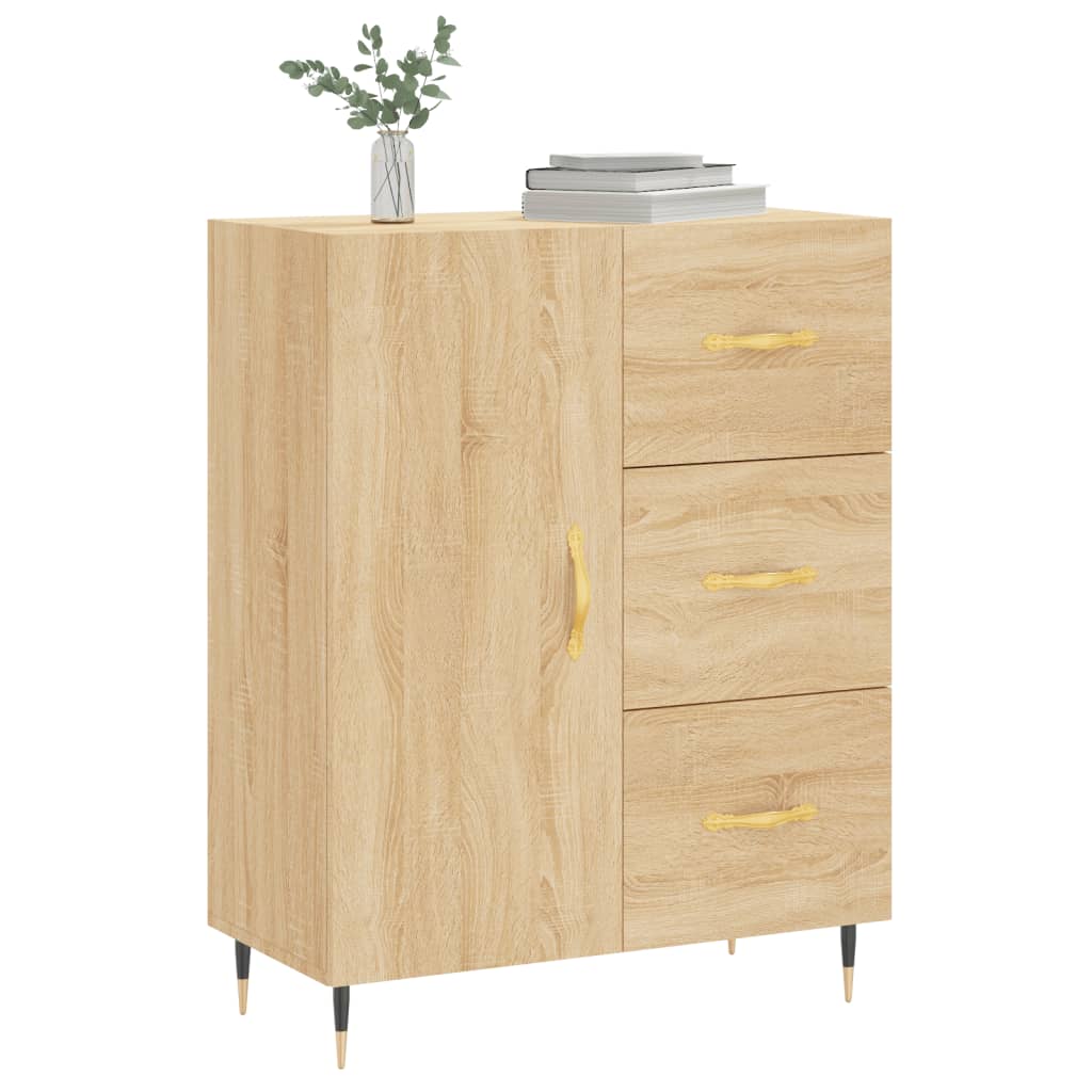 Modern Wooden Sideboard Storage Cabinet Unit With 1 Door & 3 Drawers Wood
