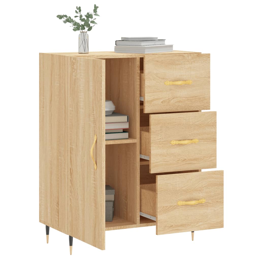 Modern Wooden Sideboard Storage Cabinet Unit With 1 Door & 3 Drawers Wood
