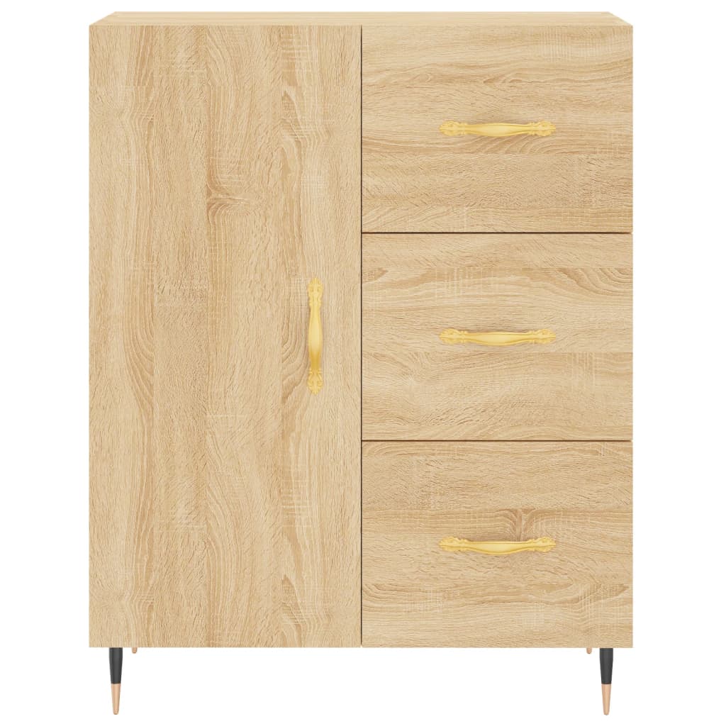 Modern Wooden Sideboard Storage Cabinet Unit With 1 Door & 3 Drawers Wood