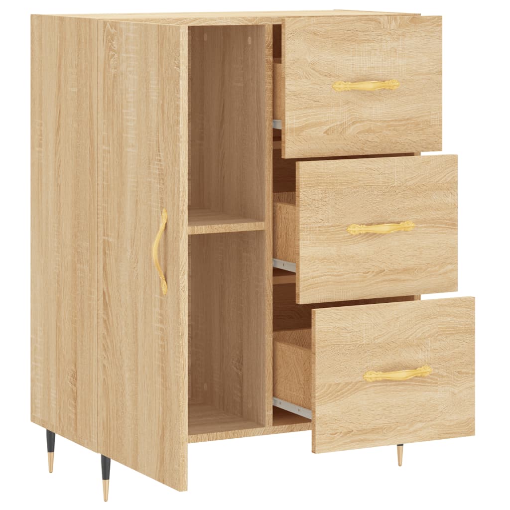 Modern Wooden Sideboard Storage Cabinet Unit With 1 Door & 3 Drawers Wood