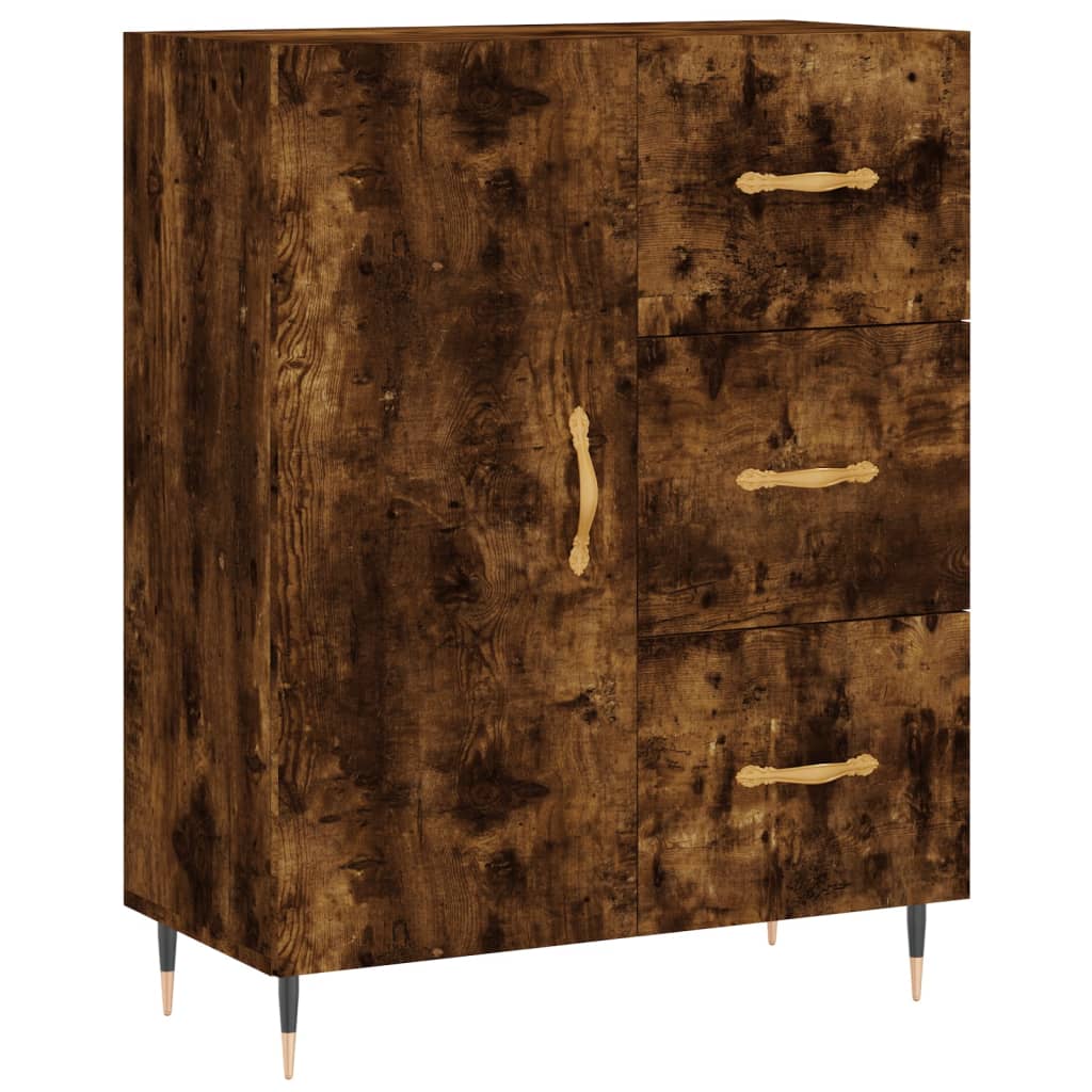 Modern Wooden Sideboard Storage Cabinet Unit With 1 Door & 3 Drawers Wood