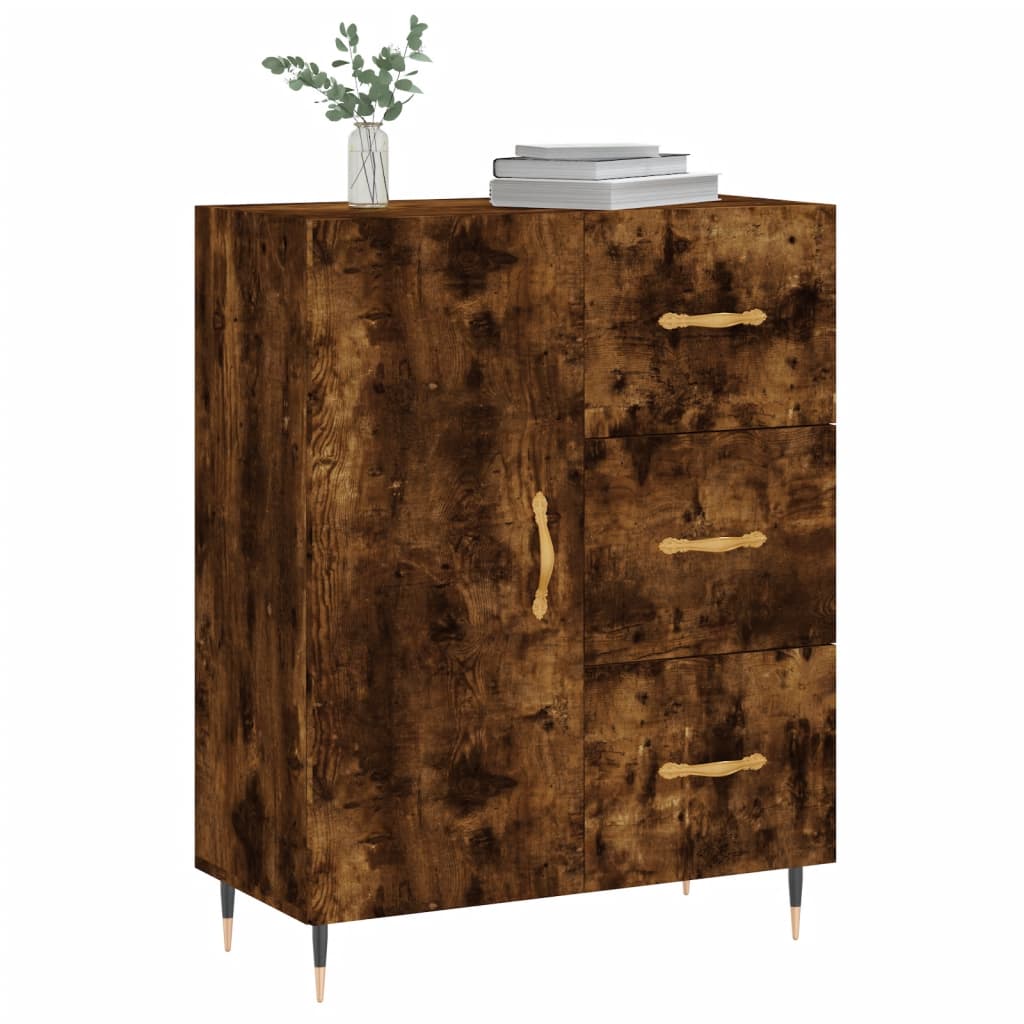 Modern Wooden Sideboard Storage Cabinet Unit With 1 Door & 3 Drawers Wood