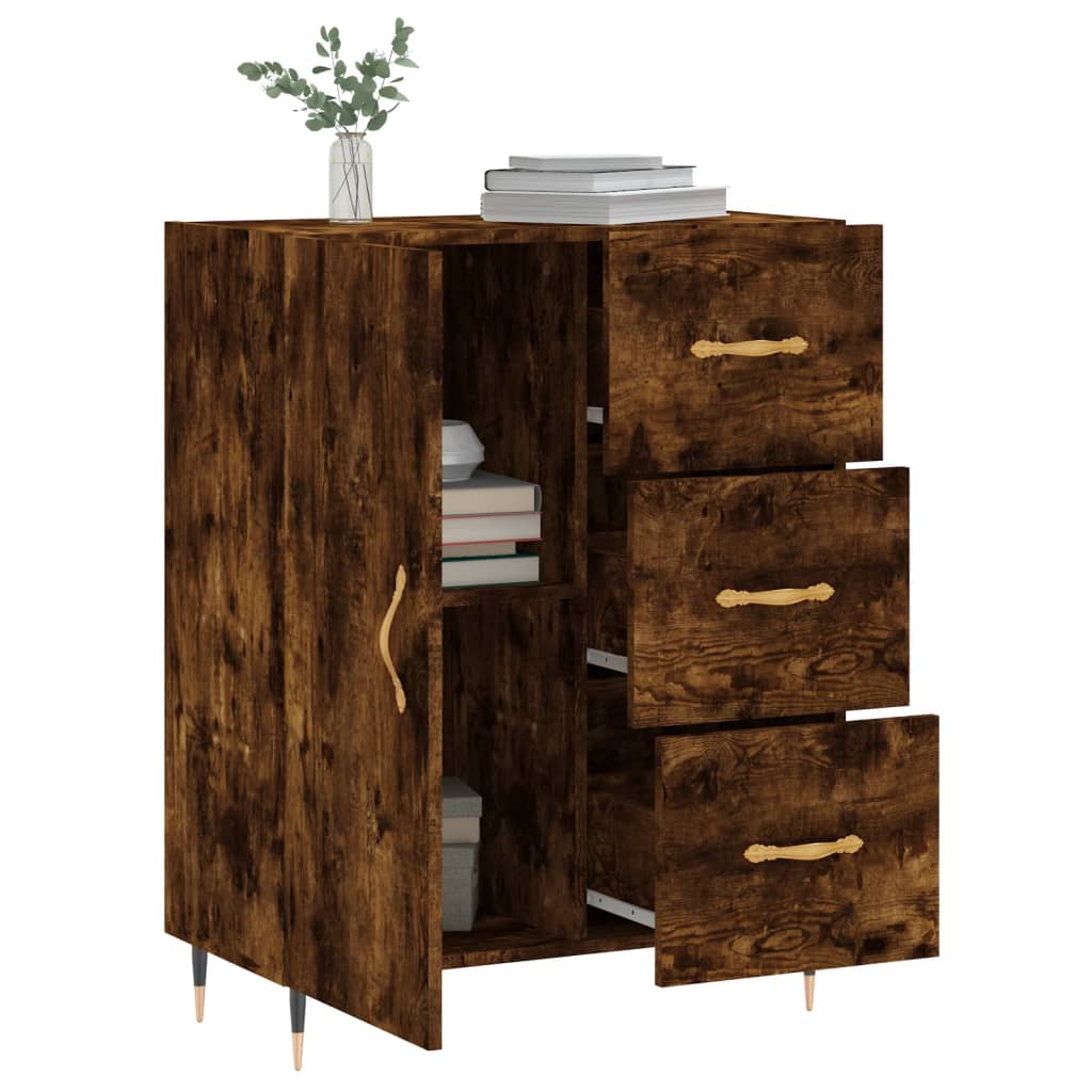 Modern Wooden Sideboard Storage Cabinet Unit With 1 Door & 3 Drawers Wood
